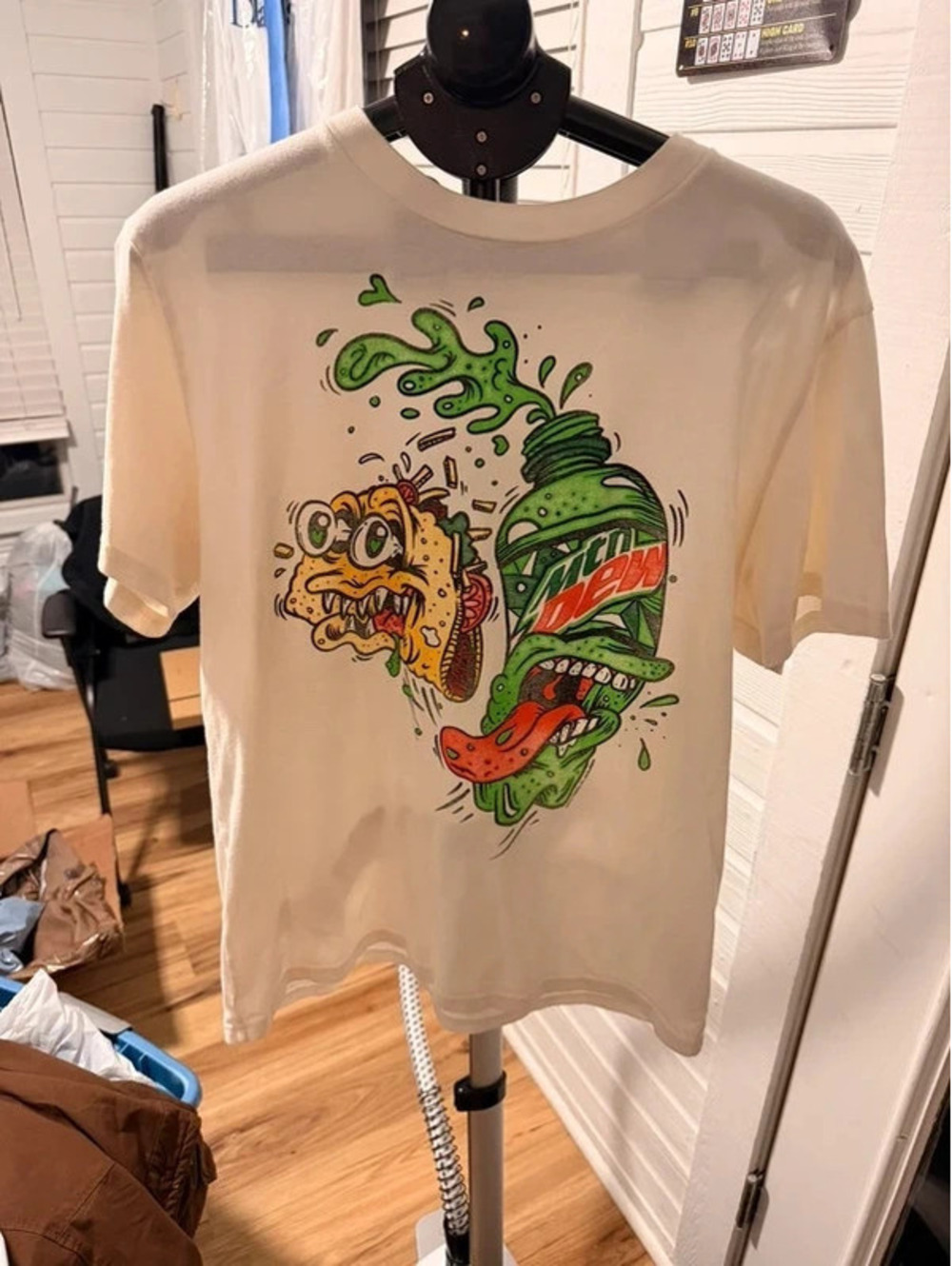Hollister Men's Relaxed Fit Graphic T-Shirt Large White Cotton